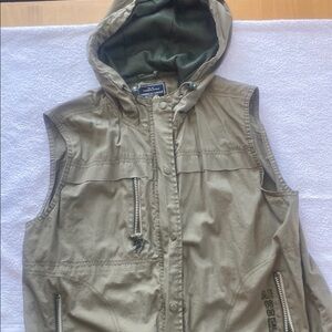American Eagle Olive Green Hooded Vest